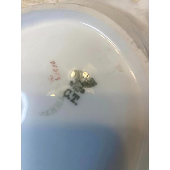 Carl Tielsch Altwasser Germany Bowl Porcelain Scallops Large Antique Handled Ruf - Picture 9 of 15